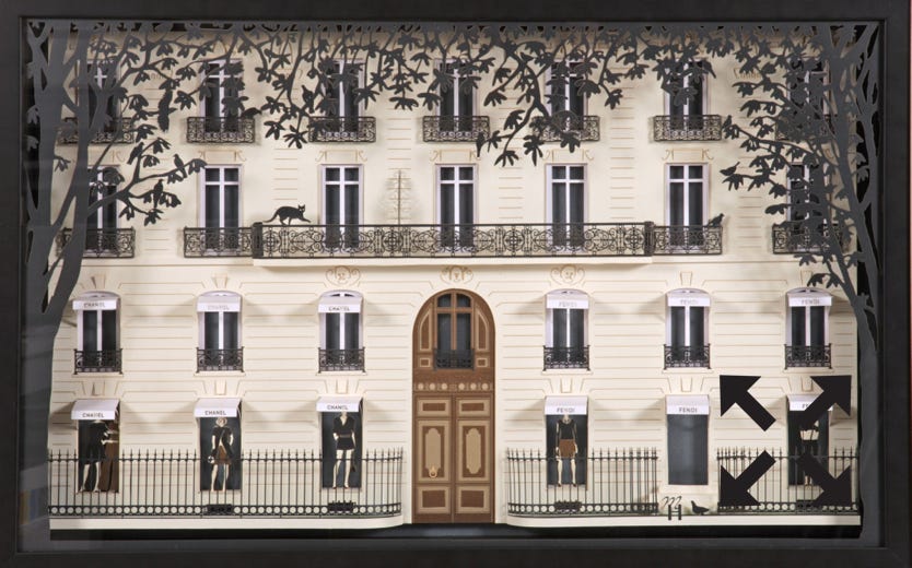 Avenue Montaigne papier d&eacute;coup&eacute; 
