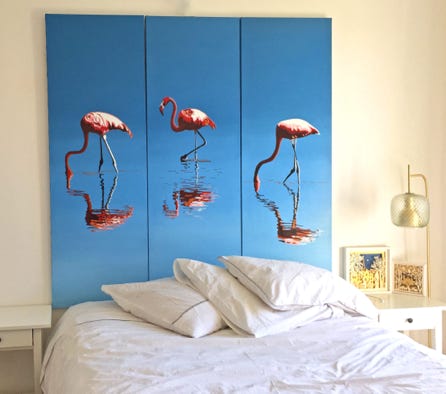 triptyque flamants roses