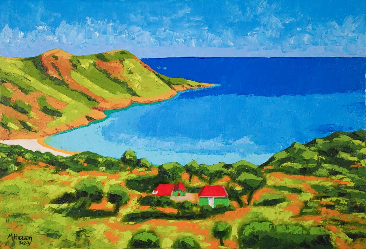 case &agrave; gouverneur huile sur toile Michel Hasson