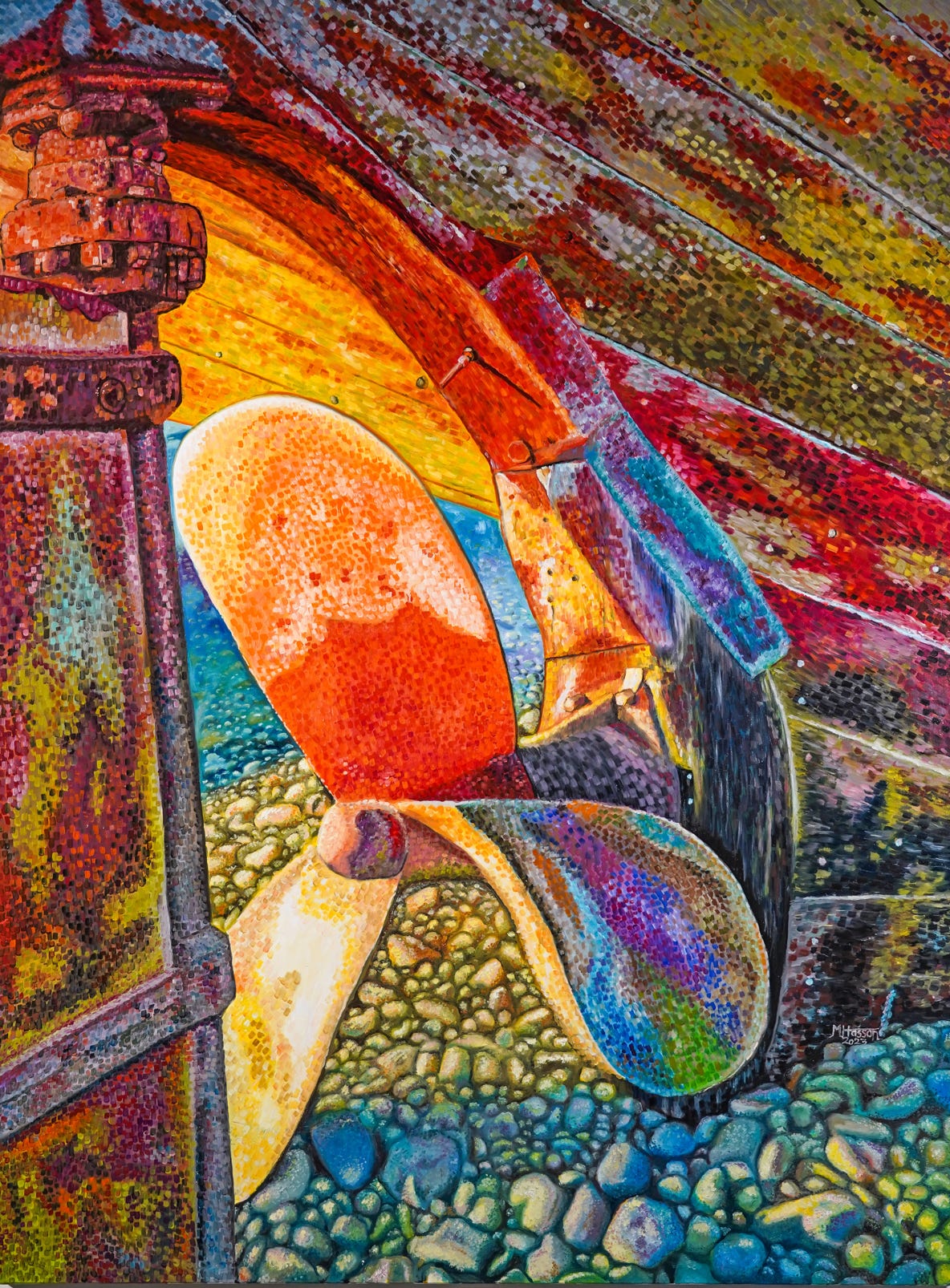 &eacute;pave &agrave; Camaret huile sur toile par Michel Hasson